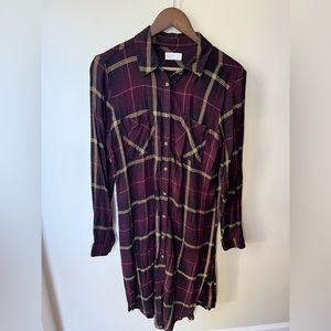 Maurices dark purple plaid duster